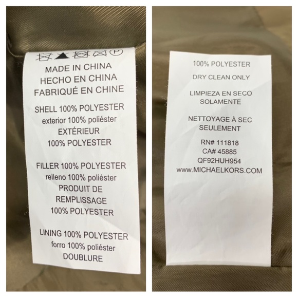 Michael Kors Golden Olive Brown Full Zip Puffer Vest With Gold Hardware Sz Small - Picture 14 of 16